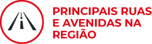 Principais Avenidas e ruas na região